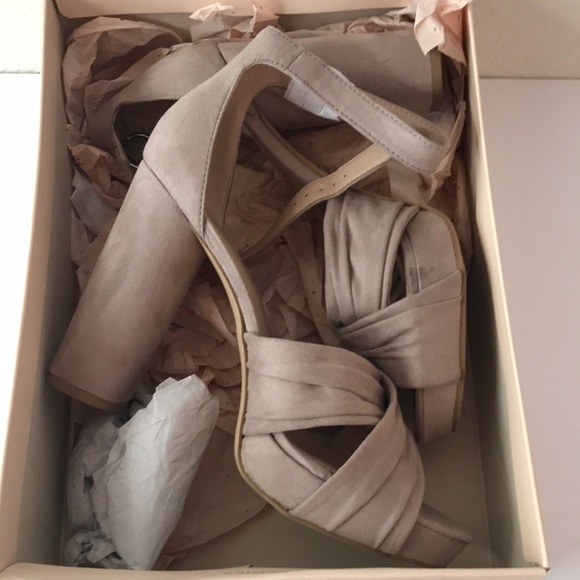 BCBGeneration Womens Flora Dream Fabric Open Toe Casual Ankle, Taupe, Size 10M - Picture 7 of 9